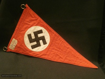 WWII WW2 NAZI PARTY AUTOMOBILE PENNANT w/RZM TAG AND STAMP
THIRD REICH NAZI PARTY PENNANT WWII NAZI PARTY PENNANT WWII NAZI COLLECTIBLE w/RZM TAG
