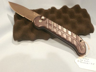 OX FORGE BLACK KNIFE MODEL BLK-95 AUTOMATIC US MILITARY NAVY SEAL BLACK KNIFE
EARLY MODEL BLK-95 OX ENTERPRISES AUTOMATIC BLACK KNIFE