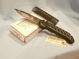 OX FORGE BLACK KNIFE BLK-95 US MILITARY NAVY SEAL BLACK KNIFE BLK-95 OX ENTERPRISES AUTOMATIC SPECIAL FORCES 60TH ANNIVERSARY GREEN GRIP RARE! - 1 of 6