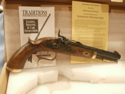 TRADITIONS TRAPPER PISTOL PERCUSSION .50 CALIBER P1100
PERCUSSION .50 CAL PISTOL
TRADITIONS .50 CAL PERCUSSION PISTOL
TRADITIONS MODEL P1100