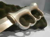 WWII BELGIAN ROBBINS OF DUDLEY FIGHTING KNIFE DAGGER WWII BELGIAN ROBBINS OF DUDLEY DOUBLE FINGER-LOOP KNUCKLE GUARD FIGHTING KNIFE DAGGER - 5 of 9