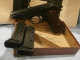 WALTHER PP 7.65mm .32acp MANURHIN (FRANCE) ALL-MATCHING, TWO MAGAZINES, VERY EARLY MANURHIN PP
EXC+ CONDITION!!
IN ORIGINAL BOX!! - 4 of 12