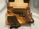 WALTHER PP 7.65mm .32acp MANURHIN (FRANCE) ALL-MATCHING, TWO MAGAZINES, VERY EARLY MANURHIN PP EXC+ CONDITION!! IN ORIGINAL BOX!!