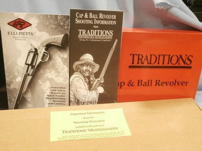 PIETTA 1858 NEW MODEL ARMY BISON TARGET REVOLVERBLACK POWDER PERCUSSION.44 CAL REMINGTON MODEL 1858 NEW ARMY 12