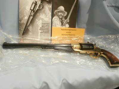 PIETTA 1858 NEW MODEL ARMY BISON TARGET REVOLVERBLACK POWDER PERCUSSION.44 CAL REMINGTON MODEL 1858 NEW ARMY 12