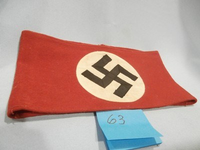 WWII WW2 NAZI PARTY ARMBAND WWII NAZI PARTY ARMBAND NAZI ARMBAND WWII GERMAN ARMBAND WWII GERMAN NSDAP NAZI ARMBAND WWII 100% ORIGINAL!! #63 - Image 1 of 10
