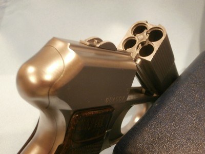 COP 357 MAGNUM 4-SHOT STAINLESS STEEL PISTOL COP 4-BARREL DERRINGER .357 DERRINGER COP 4-BARREL PISTOL COP MODEL SS-1 MINT & RARE!!!.22LR INSERTS - Image 6 of 10