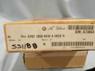 UBERTI 1858 NEW ARMY .44 CAL STAINLESS STEEL TARGET REVOLVER PERCUSSION REVOLVER .44 CALUBERTI NEW ARMY 1858 BLACK POWDER TARGET REVOLVERNEW!! - Image 12 of 13
