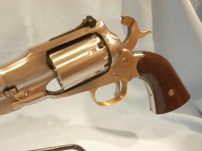 UBERTI 1858 NEW ARMY .44 CAL STAINLESS STEEL TARGET REVOLVER PERCUSSION REVOLVER .44 CALUBERTI NEW ARMY 1858 BLACK POWDER TARGET REVOLVERNEW!! - Image 5 of 13