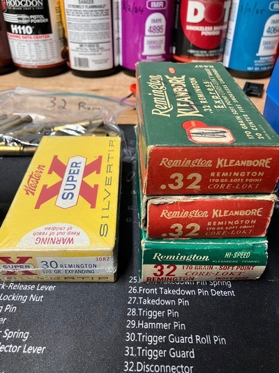 25 Rem, 30 Rem, 32 Rem ammo/brass/dies - Image 5 of 7