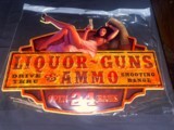 Large wall sign 2 dimensionalLiquor Guns and Ammo