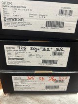 3 Browning Citori 725 Sportings.
12 gauge, 20 gauge, 28 Gauge.
available INDIDVIDUALLY AS WELL - 7 of 7