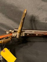 William Beyer Combination side by side,
16 gauge damascus barrel on left, steel rifled .577 on right., horn trigger guard and forened opening lever. - 21 of 25