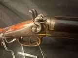 William Beyer Combination side by side,
16 gauge damascus barrel on left, steel rifled .577 on right., horn trigger guard and forened opening lever. - 7 of 25
