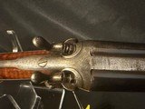 William Beyer Combination side by side,
16 gauge damascus barrel on left, steel rifled .577 on right., horn trigger guard and forened opening lever. - 8 of 25