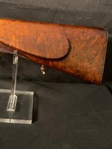 William Beyer Combination side by side,
16 gauge damascus barrel on left, steel rifled .577 on right., horn trigger guard and forened opening lever. - 11 of 25