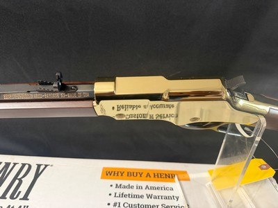 Henry Golden Boy, 22 LR, New in the box.Shiny and impressive.Great cabin plinker. - Image 15 of 18