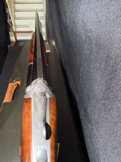 Famars Excaliber Lusso engraning, 20 gauge, 31.5 inch barrel,mod and full.great condition, wood butt plate, factory case - Image 10 of 15