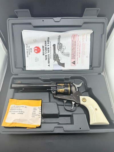 Rare Factory Engraved Gold Inlay Ruger New Vaquero 38/357 - Image 1 of 14