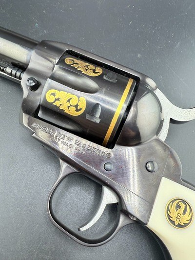 Rare Factory Engraved Gold Inlay Ruger New Vaquero 38/357 - Image 8 of 14