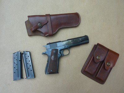 1949 .38 Super with extra magazines and George Lawrence holster and magazine pouch