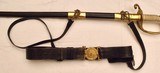 US Model 1852 Navy Officer's Sword with Scabbard, Belt, and Hangers - 2 of 15