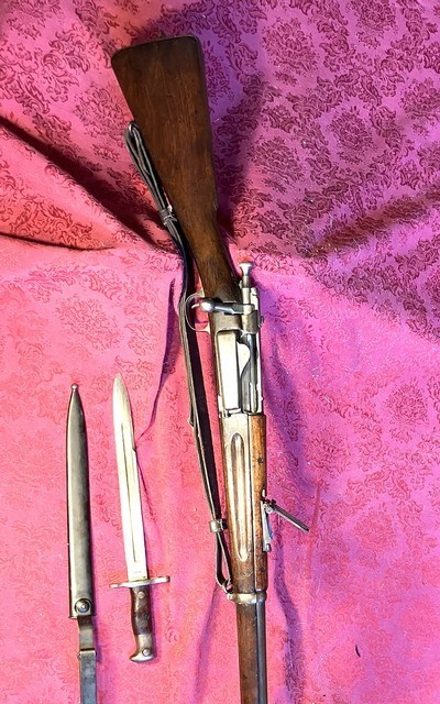 Krag Rifle 1899 set with period correct sling and bayonet - Image 1 of 15