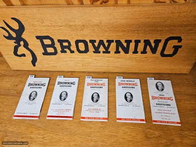 BROWNING COLLECTION of CATALOGS and PAMPHLETS from 1923 thru the 1970s - 48 pcs. total
