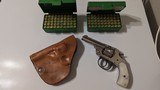 IVER JOHNSON SAFETY AUTOMATIC REVOLVER .32 S&W + 100 BP .32 S&W ROUNDS & CUSTOM LEATHER HOLSTER - 1 of 15