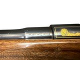 INCREDIBLE 1962 BROWNING HIGH POWER EXHIBITION GRADE BOLT ACTION RIFLE .270 WIN. FACTORY ENGRAVED, GOLD INLAID & SILVER PLATED BASEPLATE 2 GAME SCENES - 15 of 20