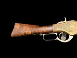 COLLECTOR WORTHY 1881 WINCHESTER MODEL 1873 SADDLE RING CARBINE FACTORY ENGRAVED, FACTORY GOLD PLATED RECEIVER, FACTORY NICKEL, XXX WOOD, LETTERED - 10 of 15