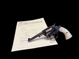 1907 COLT NEW POLICE POSITIVE .32 POLICE 4” BLUE WITH FACTORY PEARLS FACTORY LETTER