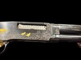WONDERFUL 1954 WINCHESTER MODEL 42 PIGEON GRADE .410 28” FULL CHOKE SOLID RIB WINCHESTERS #5 ENGRAVING STYLE WITH GOLD GAME SCENES - 9 of 20