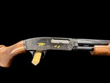 WONDERFUL 1954 WINCHESTER MODEL 42 PIGEON GRADE .410 28” FULL CHOKE SOLID RIB WINCHESTERS #5 ENGRAVING STYLE WITH GOLD GAME SCENES - 5 of 20