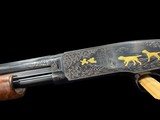 WONDERFUL 1954 WINCHESTER MODEL 42 PIGEON GRADE .410 28” FULL CHOKE SOLID RIB WINCHESTERS #5 ENGRAVING STYLE WITH GOLD GAME SCENES - 16 of 20