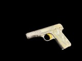 MINT CONDITION BELGIAN BROWNING MODEL 1910 RENAISSANCE .380 ACP FACTORY MASTER ENGRAVED, GOLD TRIGGER & PEARL GRIPS - 1 of 8