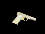 MINT CONDITION BELGIAN BROWNING MODEL 1910 RENAISSANCE .380 ACP FACTORY MASTER ENGRAVED, GOLD TRIGGER & PEARL GRIPS - 4 of 8