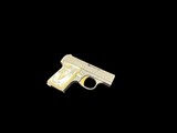 MINT CONDITION BELGIAN BROWNING RENAISSANCE BABY BROWNING .25 ACP FACTORY MASTER ENGRAVED, PEARL GRIPS & GOLD TRIGGER - 6 of 7