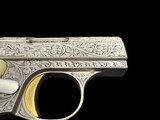 MINT CONDITION BELGIAN BROWNING RENAISSANCE BABY BROWNING .25 ACP FACTORY MASTER ENGRAVED, PEARL GRIPS & GOLD TRIGGER - 5 of 7