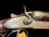 STUNNING BELGIAN DIANA GRADE SxS SHOTGUN 12GA GAME SCENE ENGRAVED DEEP RELIEF 18K GOLD - 8 of 20