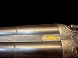 STUNNING BELGIAN DIANA GRADE SxS SHOTGUN 12GA GAME SCENE ENGRAVED DEEP RELIEF 18K GOLD - 18 of 20