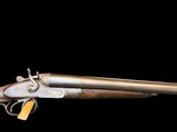 STUNNING BELGIAN DIANA GRADE SxS SHOTGUN 12GA GAME SCENE ENGRAVED DEEP RELIEF 18K GOLD - 4 of 20