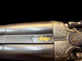 STUNNING BELGIAN DIANA GRADE SxS SHOTGUN 12GA GAME SCENE ENGRAVED DEEP RELIEF 18K GOLD - 16 of 20