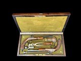 1859-1864 GERMAN SCHILLING SUHL MATCHED PAIR OF DUELING PISTOLS COLLECTOR CONDITION ORIGINAL CASE
