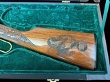 #8 OF 10 WINCHESTER 94AE SRC .45 COLT LINCOLN COUNTY WEST VIRGINIA, GOLD PLATED, ENGRAVED, CARVED, NOS/UNFIRED - 5 of 18