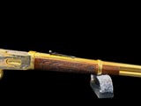 #8 OF 10 WINCHESTER 94AE SRC .45 COLT LINCOLN COUNTY WEST VIRGINIA, GOLD PLATED, ENGRAVED, CARVED, NOS/UNFIRED - 12 of 18