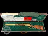 #8 OF 10 WINCHESTER 94AE SRC .45 COLT LINCOLN COUNTY WEST VIRGINIA, GOLD PLATED, ENGRAVED, CARVED, NOS/UNFIRED