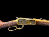 #8 OF 10 WINCHESTER 94AE SRC .45 COLT LINCOLN COUNTY WEST VIRGINIA, GOLD PLATED, ENGRAVED, CARVED, NOS/UNFIRED - 11 of 18