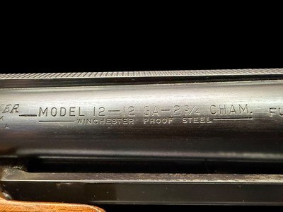 COLLECTOR GRADE, 1953 WINCHESTER MODEL 12 DELUXE FIELD 30” SOLID RIB FULL CHOKE C&R - Image 12 of 20