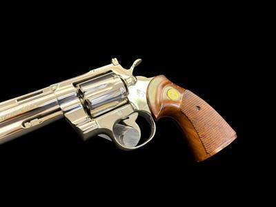 MUSEUM QUALITY, FACTORY ORIGINAL, FACTORY NICKEL, 1968 COLT PYTHON 6” VENT RIB .357 MAGNUM - Image 4 of 12
